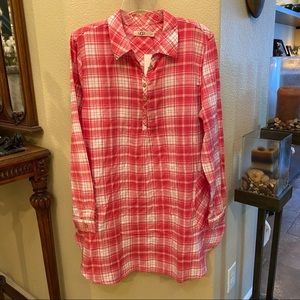 ~UGG Pink Plaid Flannel Sleepshirt Size Large